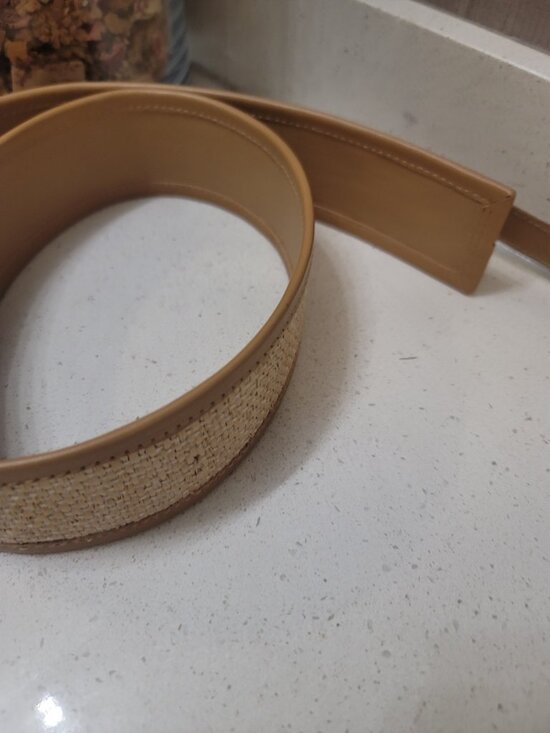Tuckernuck Raffia Belt Straw Belt Ladies Stretchy Woven Belt Trendy L/XL Brown